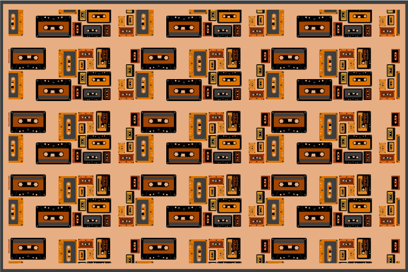 Originele placemat retro cassette patroon - TenStickers