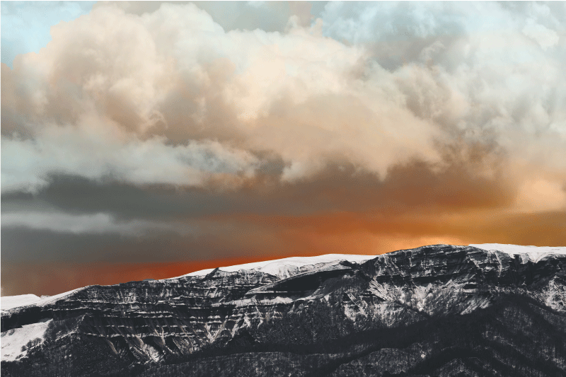 Houten placemat bergzonsondergang horizon - TenStickers