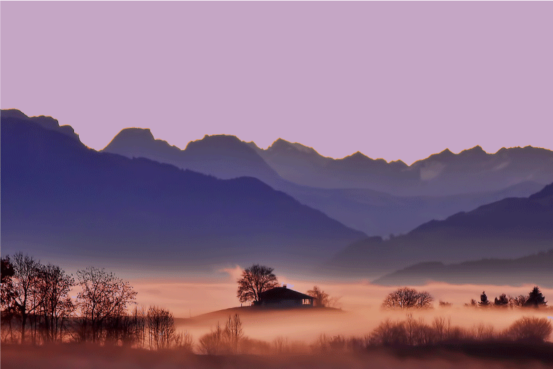 Moderne placema serene berglandschap - TenStickers