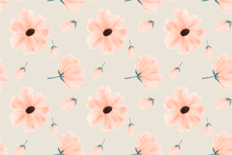 Originele placemat met bloem geïnspireerde tafelopstelling - TenStickers