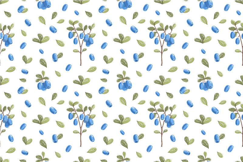 Houten placemat botanisch blauw patroon - TenStickers