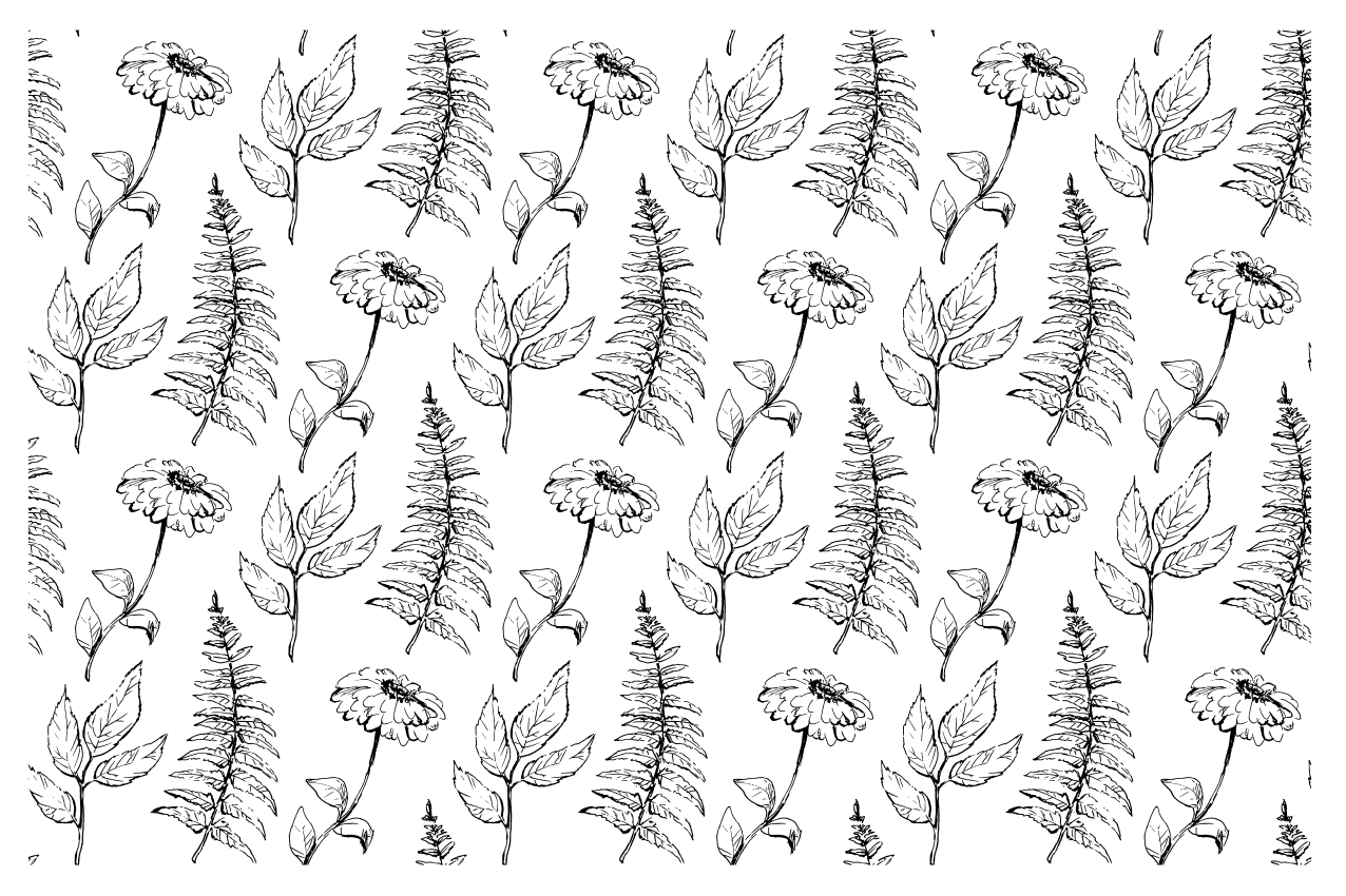 Houten placemat met botanische print achtergrond - TenStickers