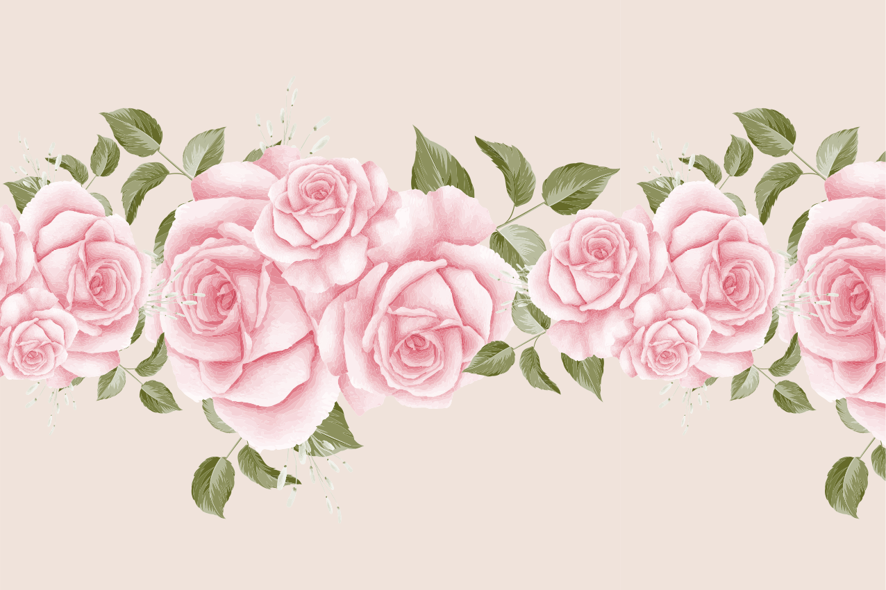 Originele placemat elegante rozenarrangement - TenStickers