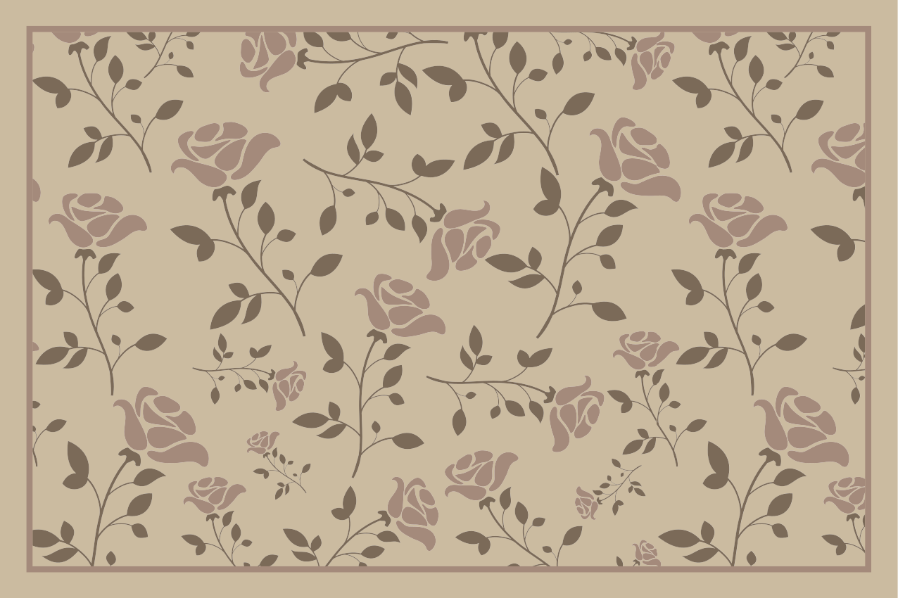 Houten placemat met bloemig botanisch patroon - TenStickers