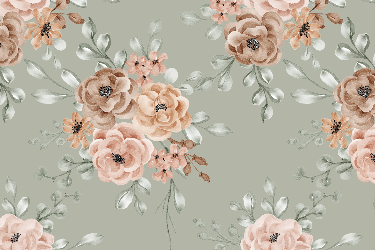 Originele placemat met bloemenachtergrond schaal - TenStickers