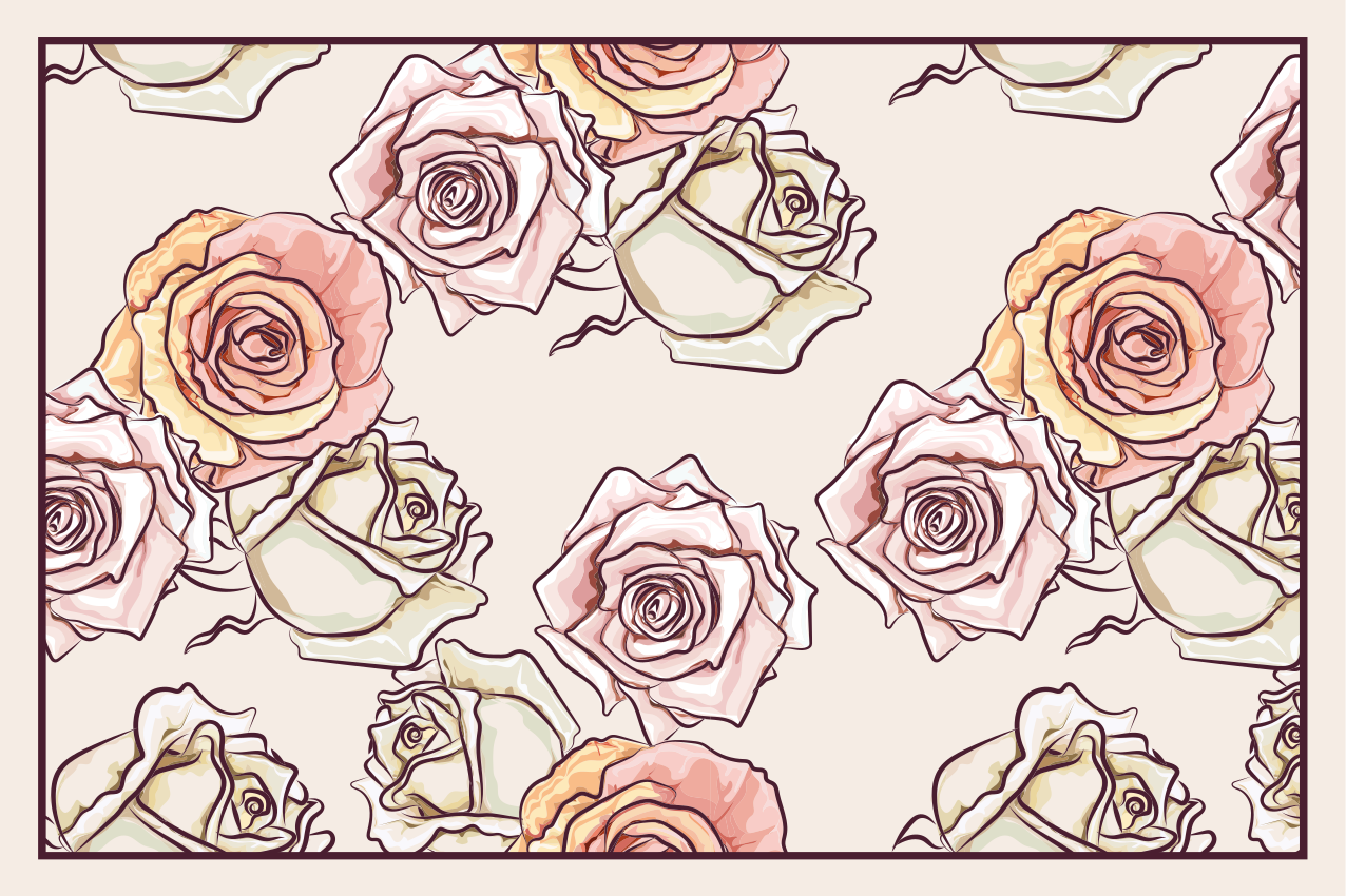 Originele placemat rozenbloemarrangement - TenStickers