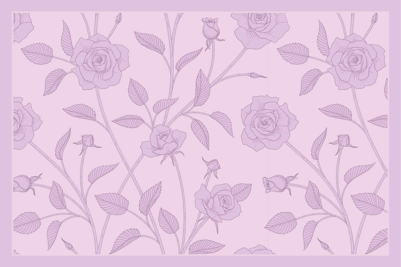 Houten placemat elegant rozenpatroon - TenStickers