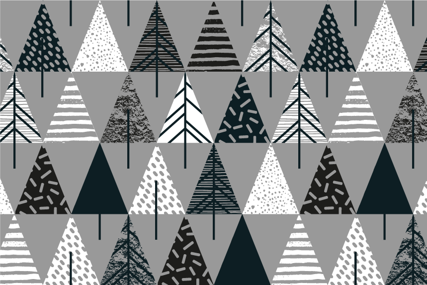 Kerstmis placemat gestileerd dennenboom patroon - TenStickers