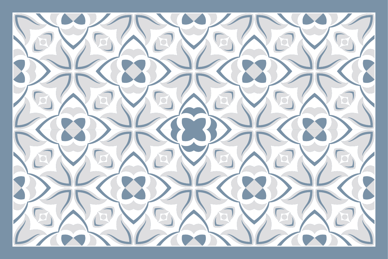 Houten placemat met ingewikkeld bloemmotief - TenStickers
