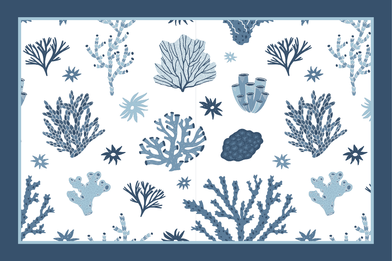 Houten placemat koraal en zeewier planten - TenStickers