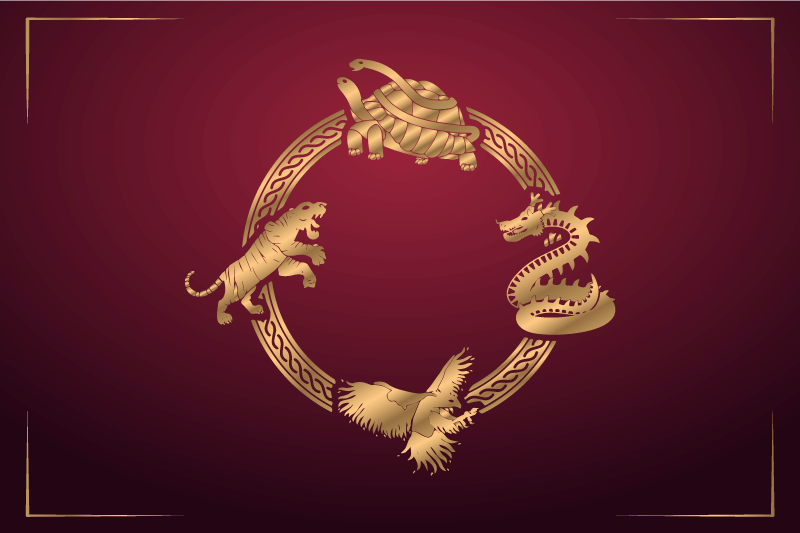 Originele placemat gouden dieren emblemen - TenStickers