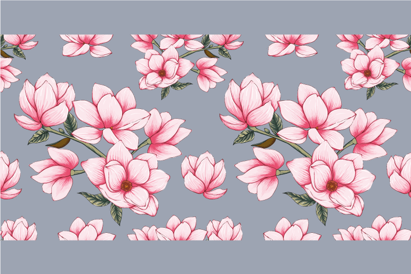 Originele placemat met roze magnolia bloemenpatroon - TenStickers