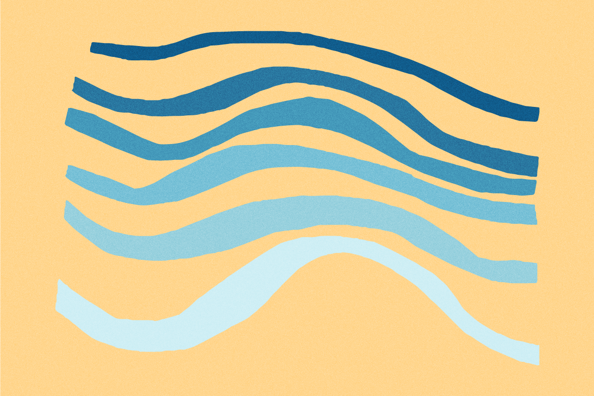 Moderne placemat golflijnstijl - TenStickers