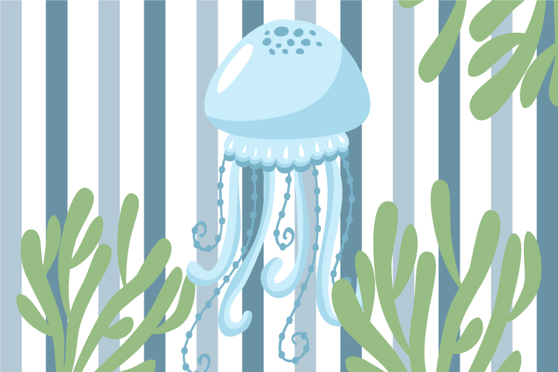 Originele placemat onderwaterwereld met kwal - TenStickers