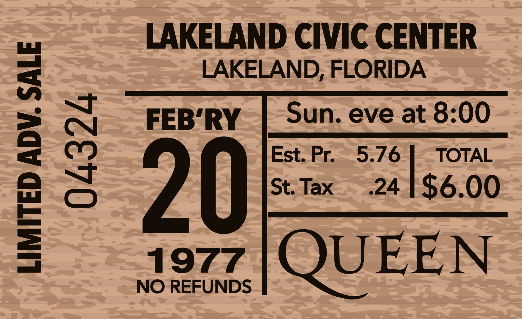 Originele placemat vintage evenement ticket - TenStickers