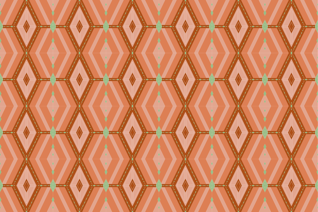Houten placemat met geometrisch hexagonaal patroon - TenStickers