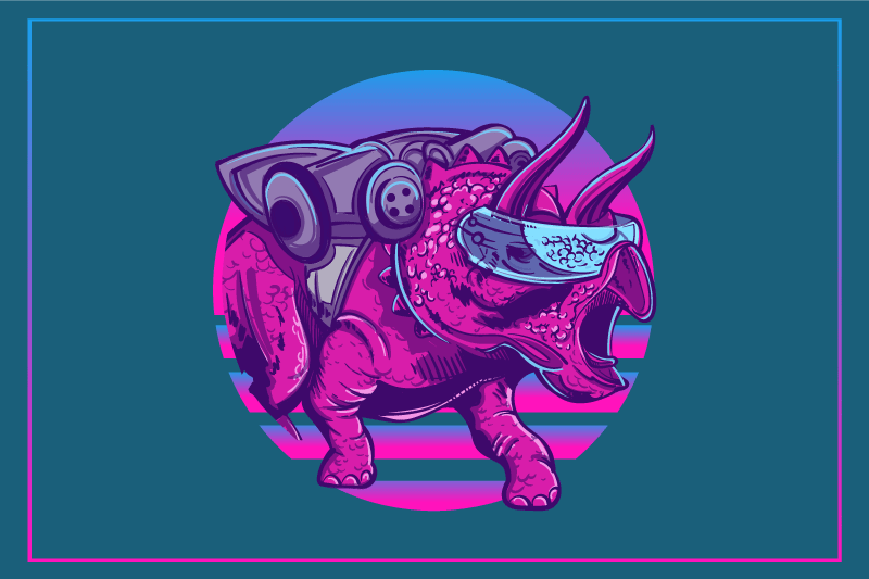 Originele placemat met gestileerd rhinosaur karakter - TenStickers