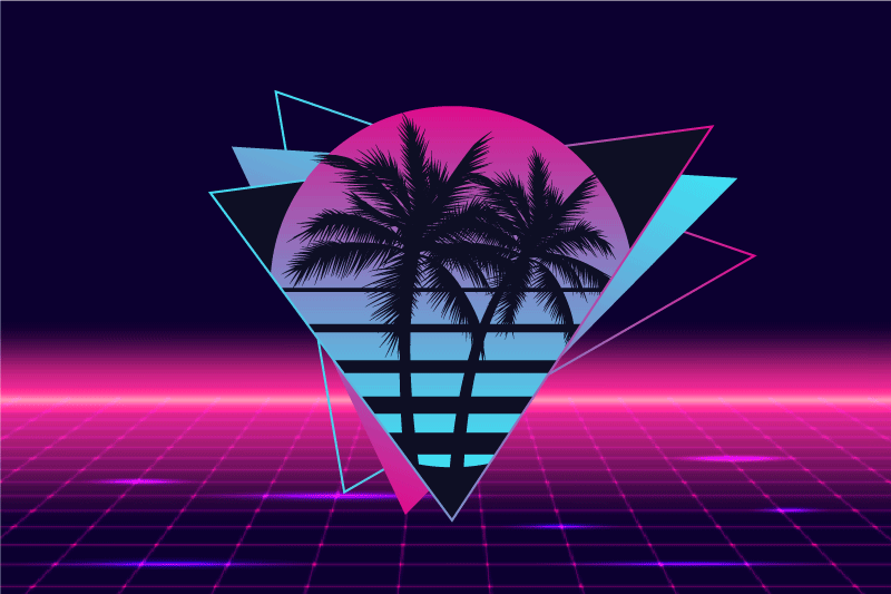 Moderne placemat retro palm geometrie - TenStickers