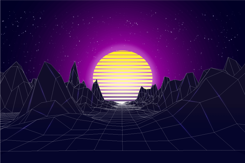 Moderne placema geometrisch zonsopgang landschap - TenStickers
