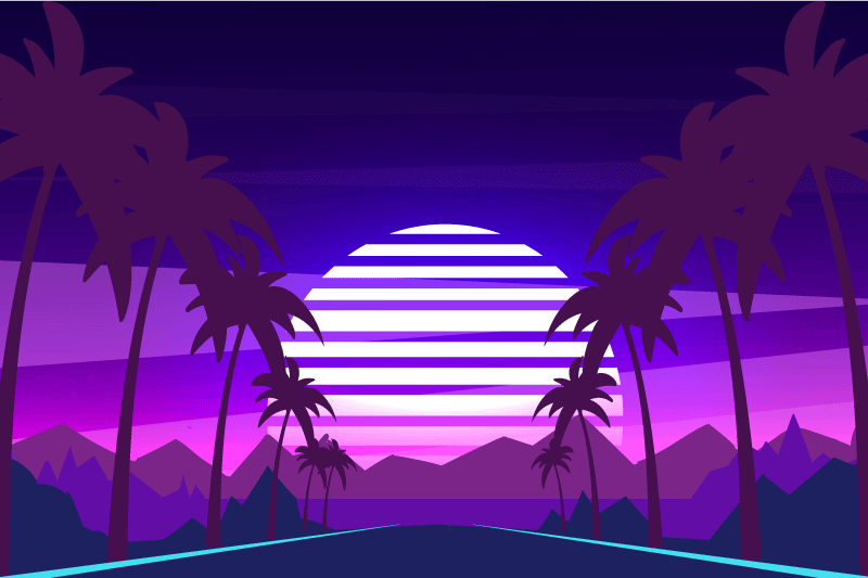 Moderne placema tropische zonsondergang scenery - TenStickers