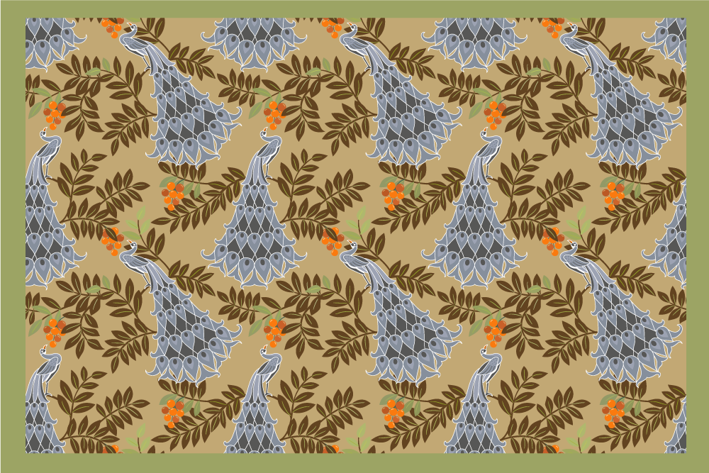 Placemat met naam bloemmotief tafelsetting - TenStickers