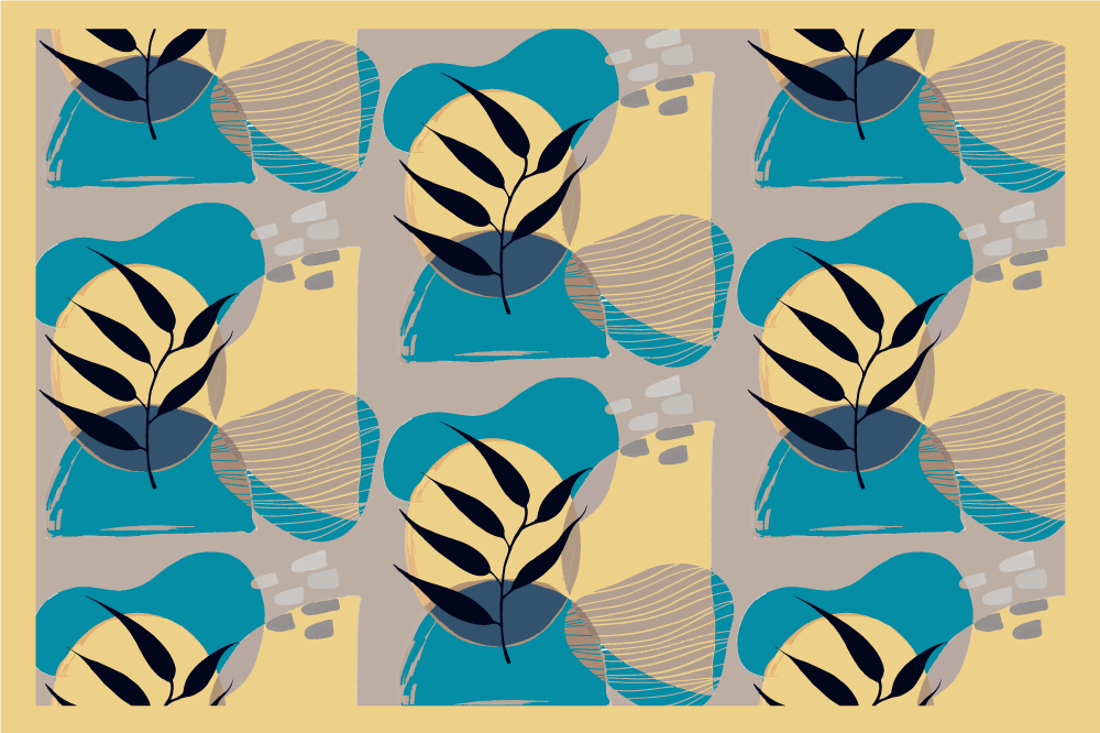 Moderne placemat met stijlvolle bladvormen - TenStickers