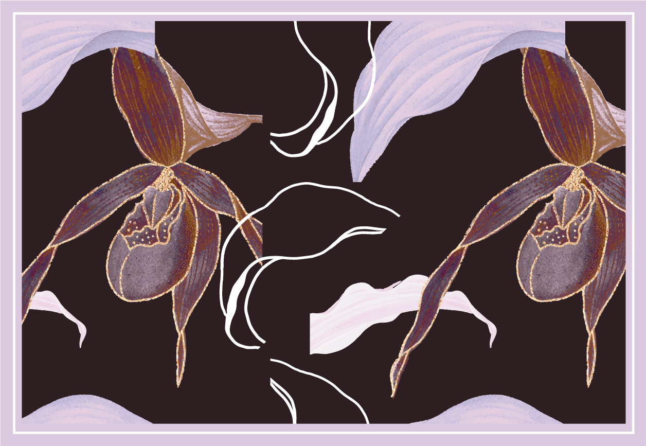 Elegante placemat met orchideeënbloemenpatroon - TenStickers