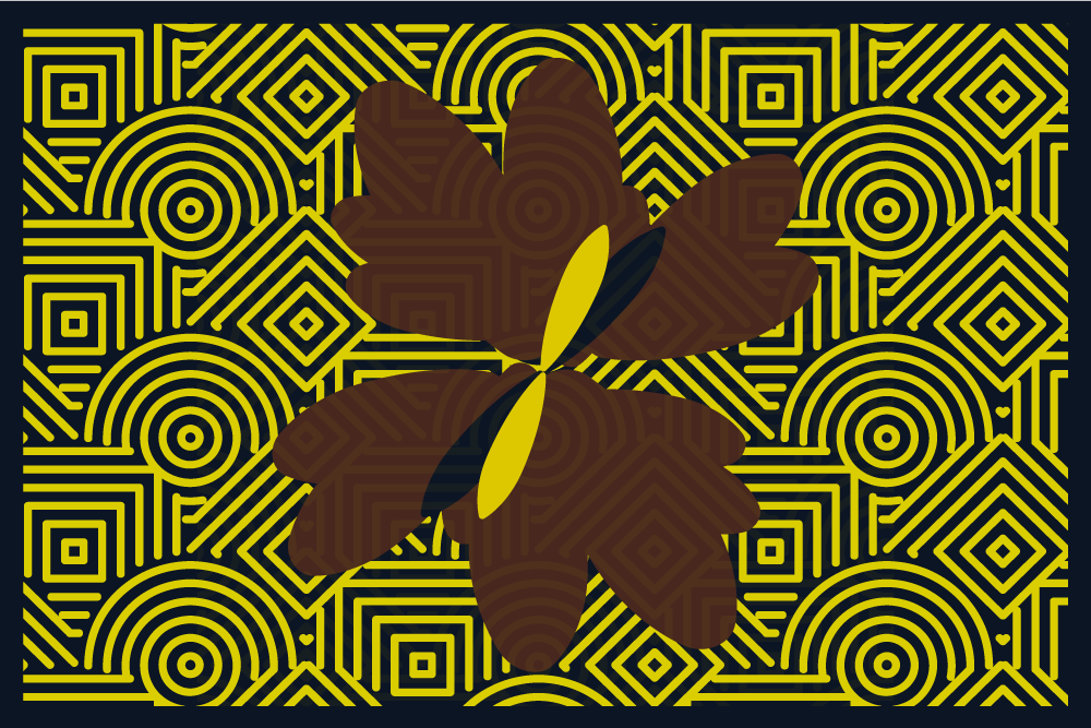 Houten placemat abstract geometrische bloem - TenStickers