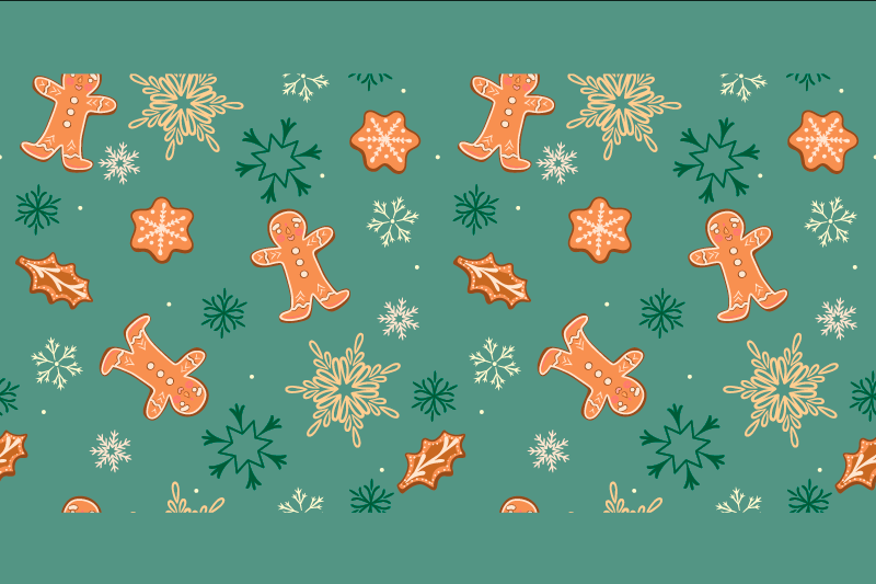 Kerstmis placemat met peperkoekkoekjespatronen - TenStickers
