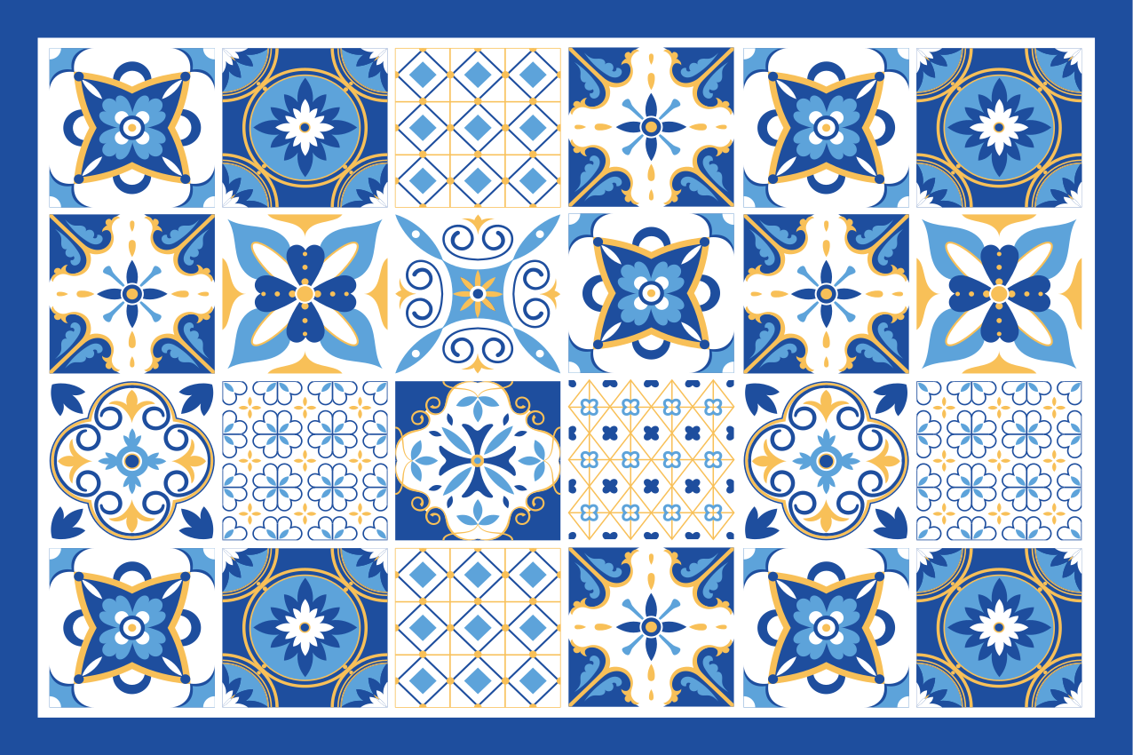 Originele placemat met klassiek tegelpatroon - TenStickers