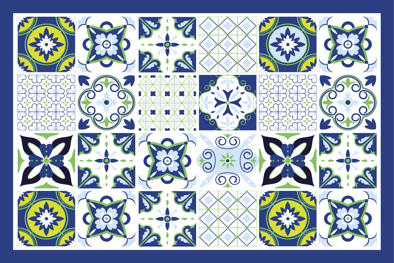Houten placemat levendige geometrische composities - TenStickers