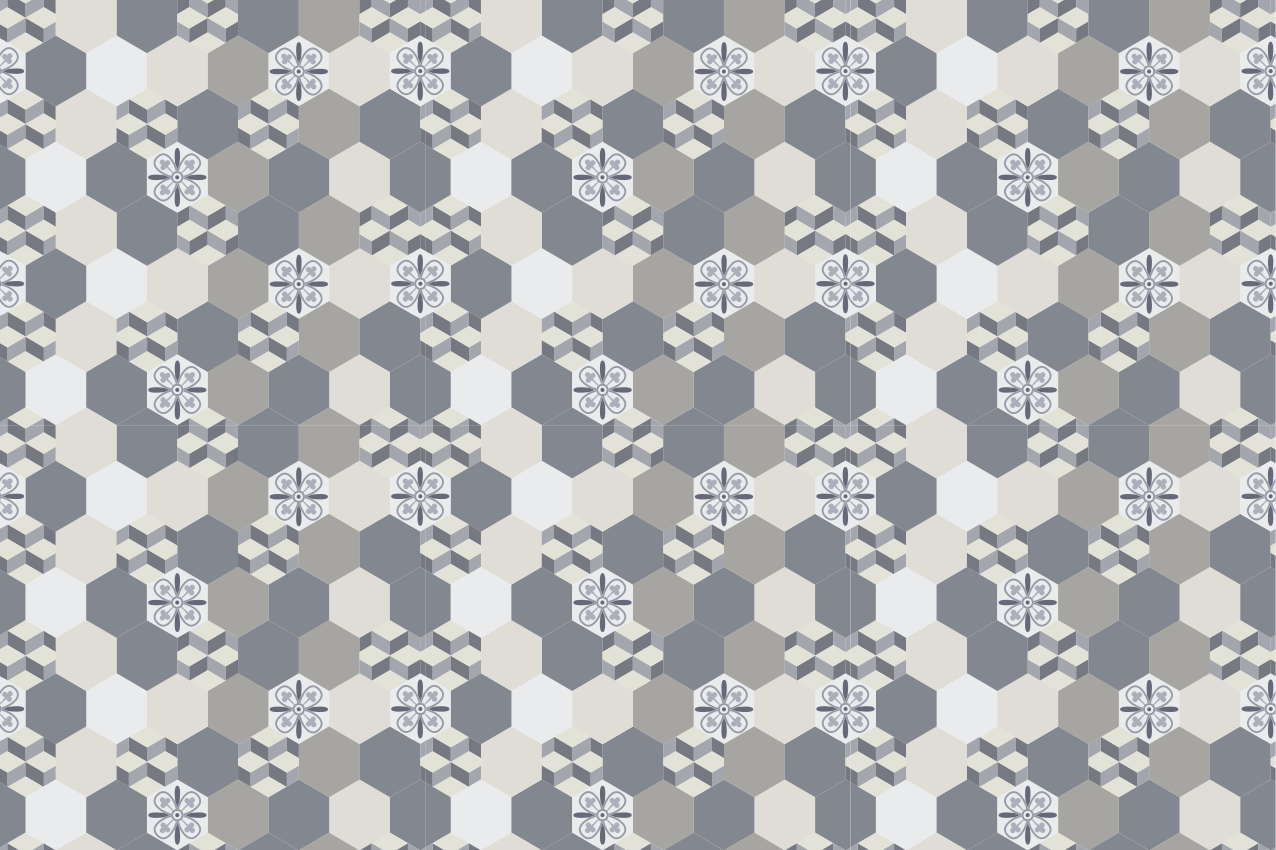 Houten placemat geometrisch hexagon patroon - TenStickers
