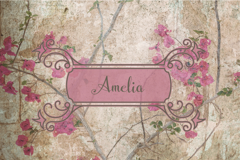 Placemat met naam botanische samenstelling persoonlijk - TenStickers