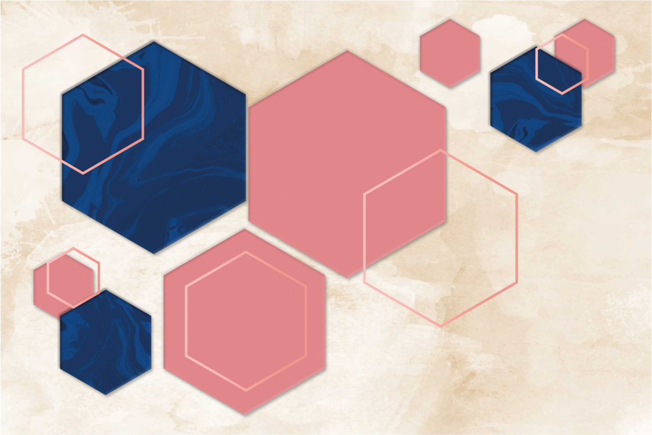 Moderne placema met hexagonale patronen - TenStickers