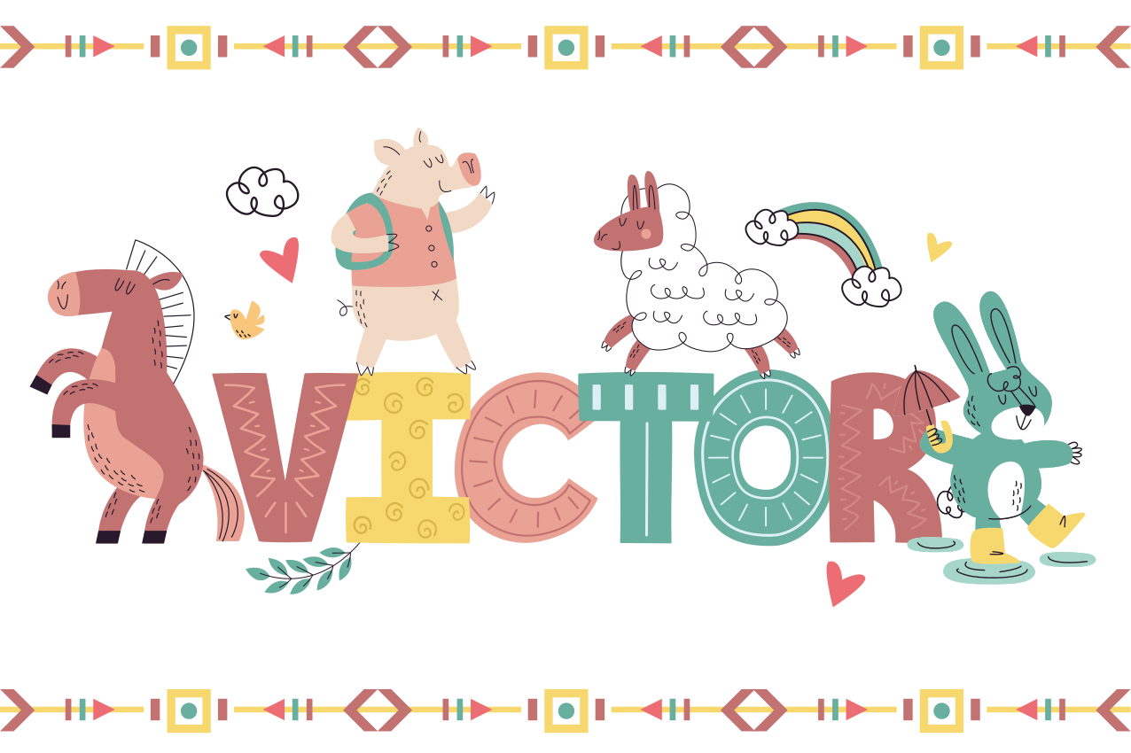 Kinder placemat vriendelijke dierenfiguren - TenStickers