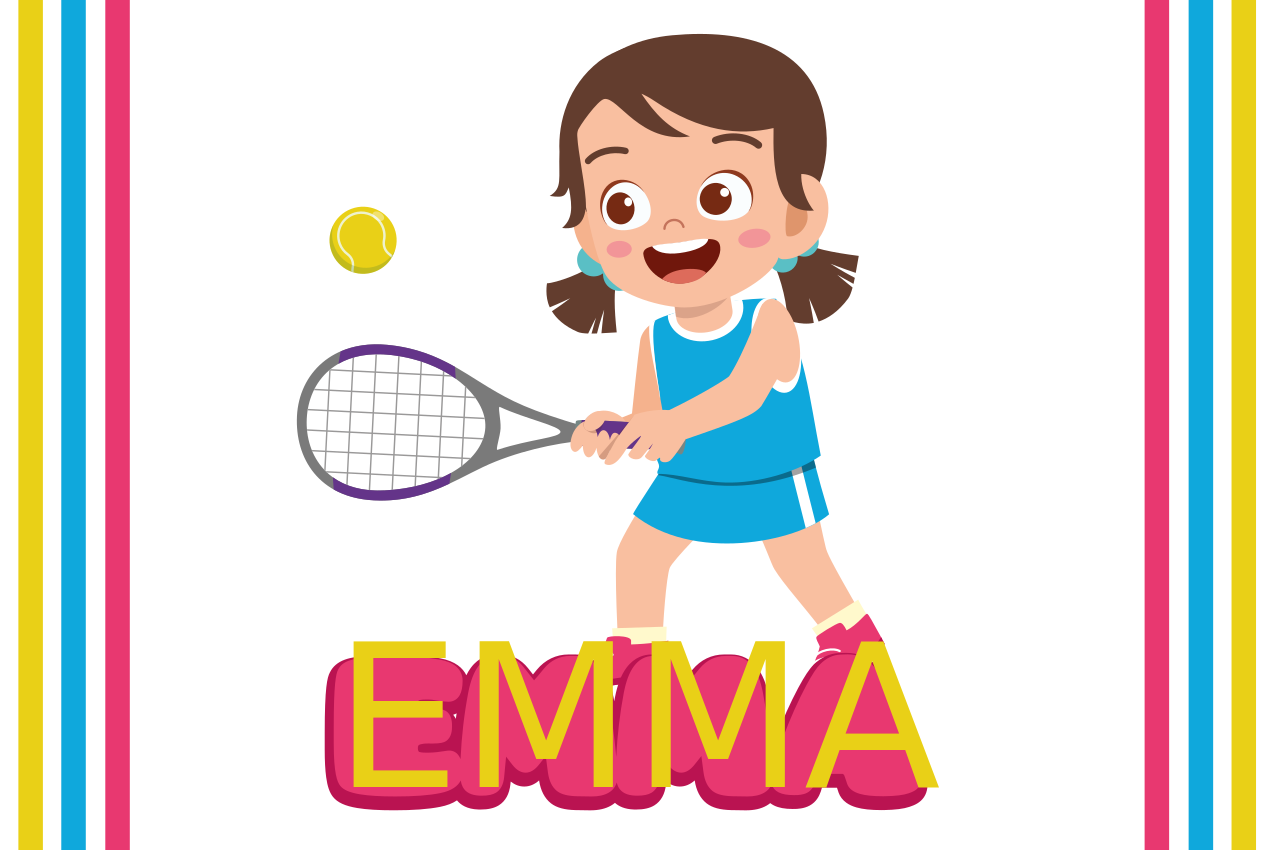 Kinder placemat blije tennisser - TenStickers