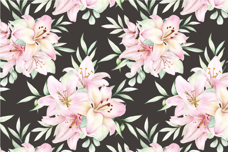Originele placemat bloemige roze lepelaars - TenStickers