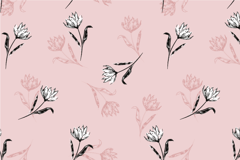 Houten placemat elegante botanische compositie - TenStickers