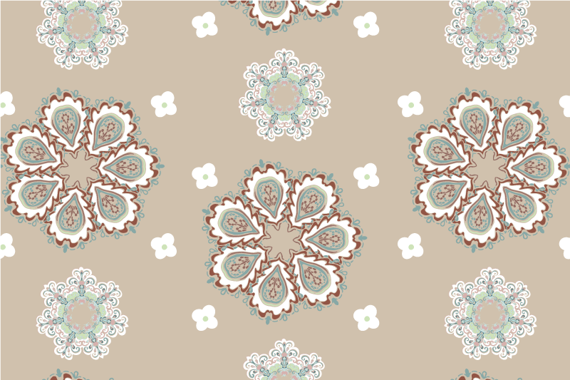 Houten placemat met elegante bloemmotieven - TenStickers