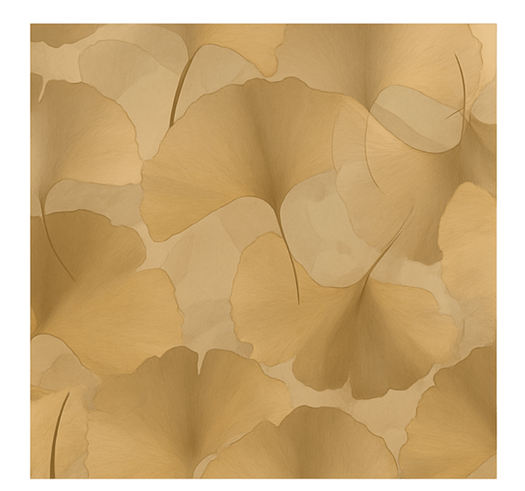 Gouden ginko overlapping foto behang keuken - TenStickers