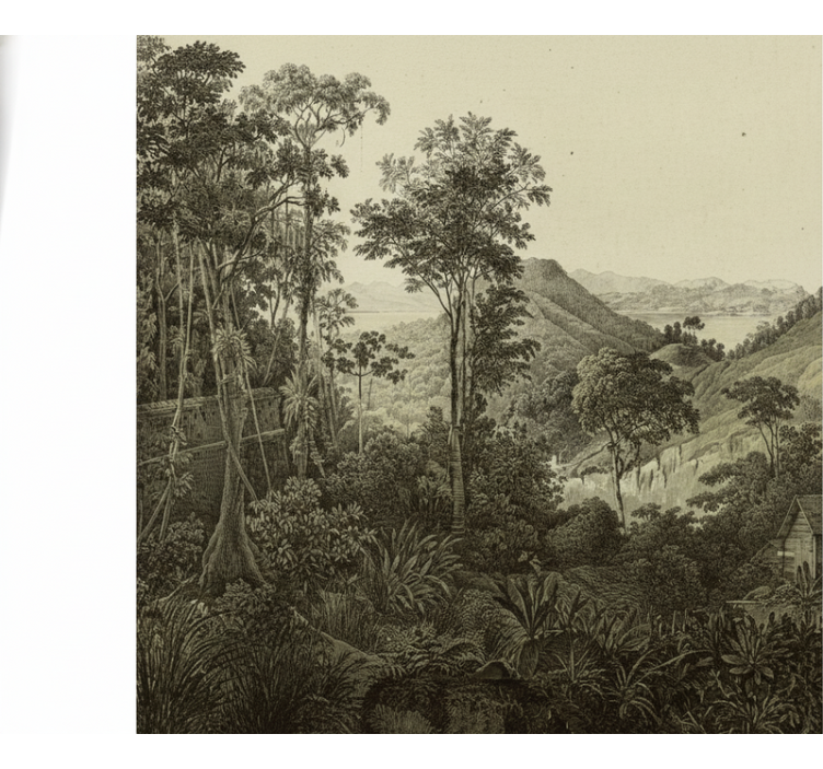 Behang bos hilly forest print - TenStickers