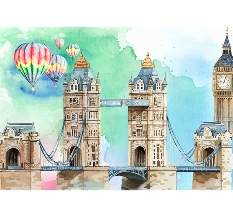 Ballon over Tower Bridge Londen fotobehangen - TenStickers