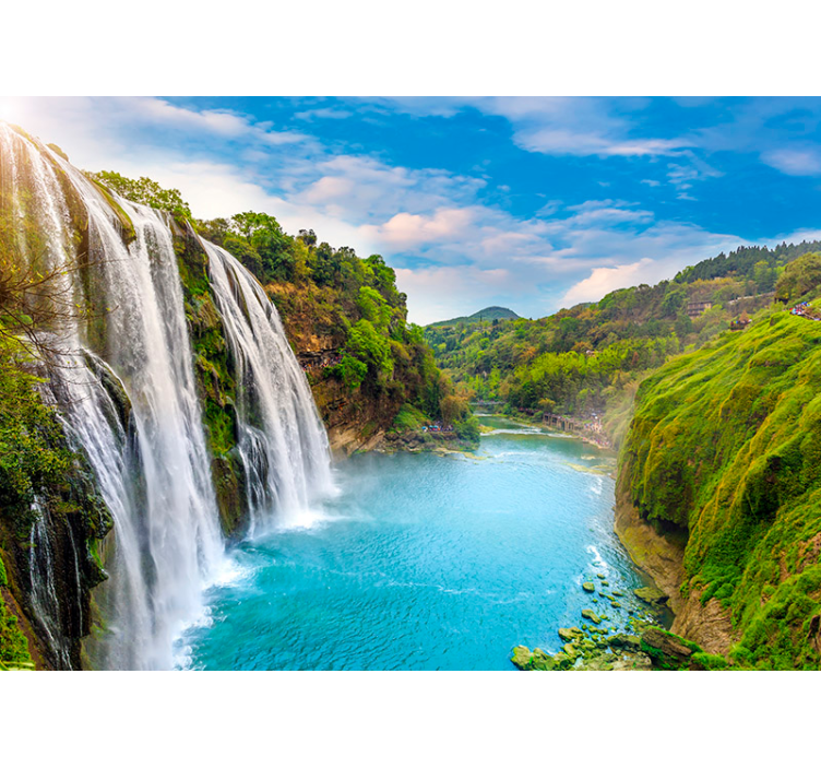 Rivier waterval fotobehang - TenStickers