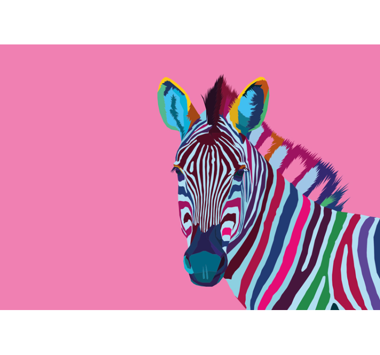 Dieren Zebra popart fotobehang - TenStickers