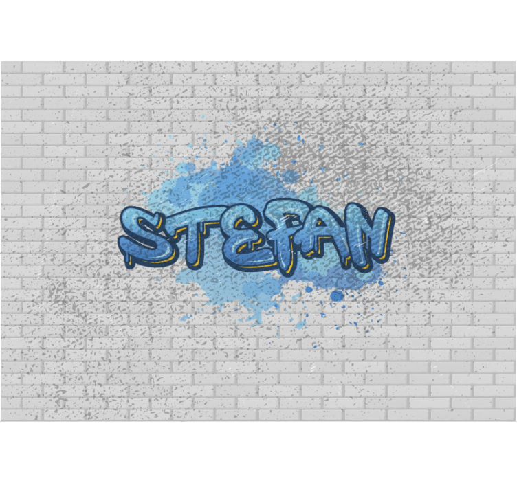 Fotobehang slaapkamer Blauwe graffiti - TenStickers