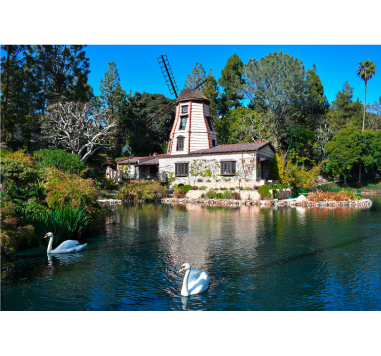 Charmante windmolen retraite fotobehang landschap - TenStickers