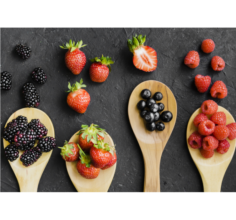 Fotobehang bloemen berry collectie display - TenStickers