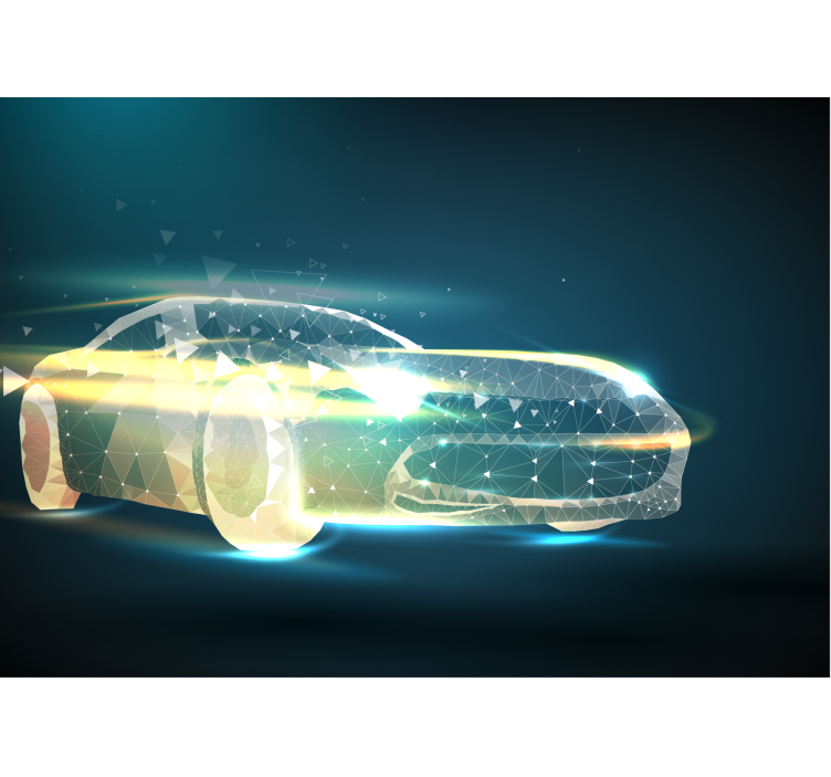 Fotobehang voertuigen geometrische auto beweging - TenStickers