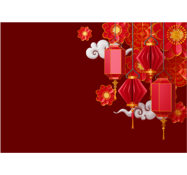 Lantaarns en bloemen fotobehang boeddha - TenStickers