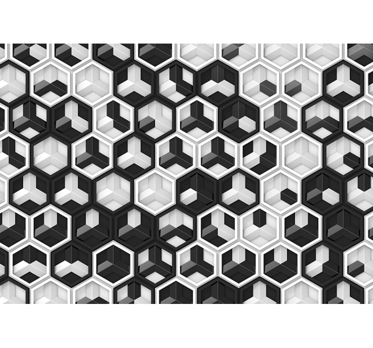 Geometrisch hexagonaal patroon abstract fotobehang - TenStickers